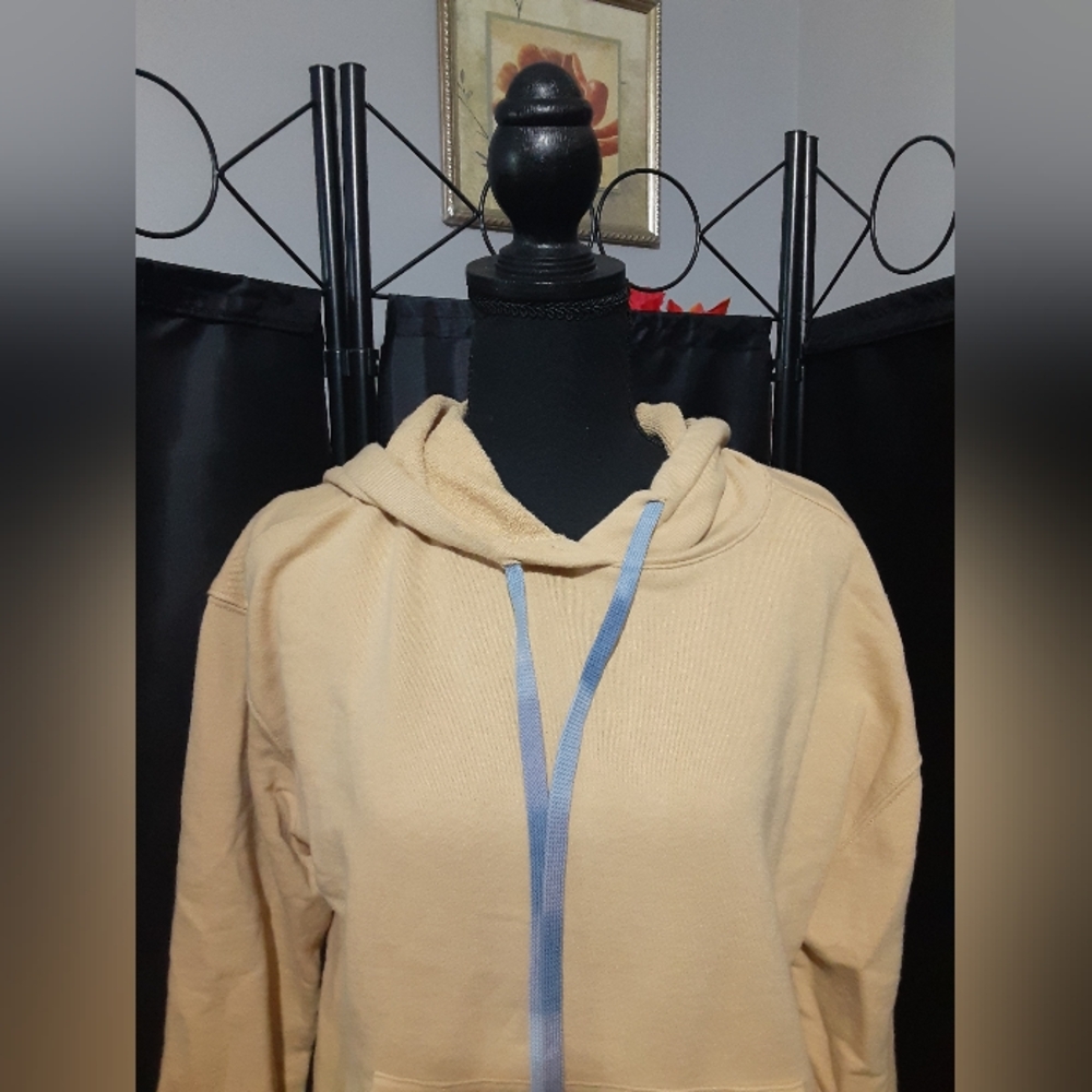 Madewell Women's Hoodie Beige Cream Drawstring Size M Bohemian Casual Active - Picture 2 of 7